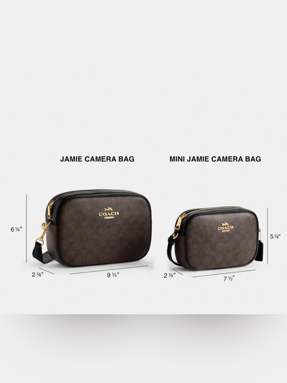 COACH MINI JAMIE CAMERA CROSSBODY BAG BROWN/BLACK - Picture 3 of 6